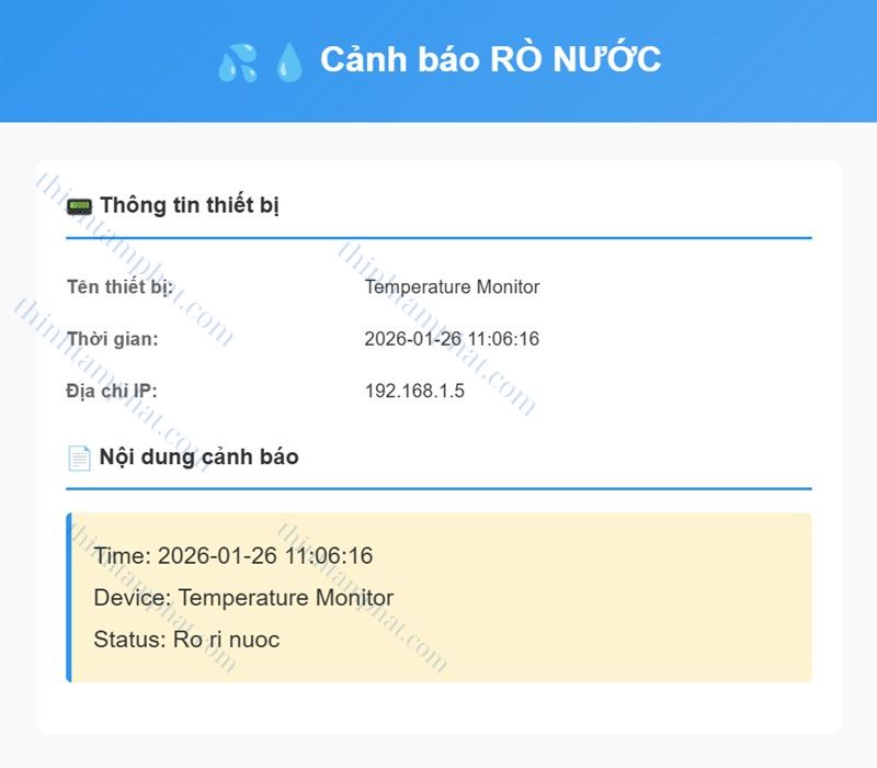 cảnh báo rò rỉ nước